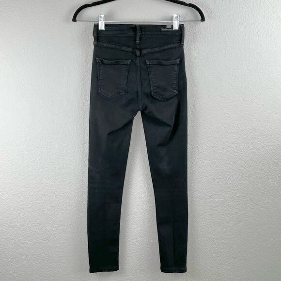 Citizens of Humanity Rocket Petite Mid Rise Skinny Black Stretch Denim Jeans 24W - Picture 14 of 14